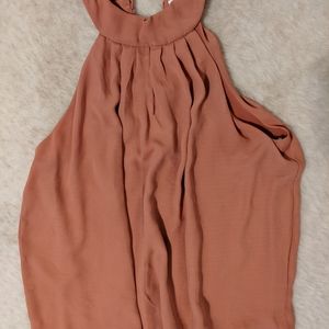 pastel pale orange chiffon tank top blouse